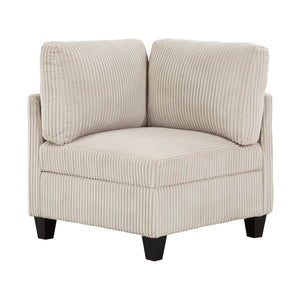 English Elm Modern Armless Chair with Hidden Storage Corduroy Upholstery Modular Accent Seat for Living Rooms Beige 28.5 L x 29 W x 20.5 H B011P206263