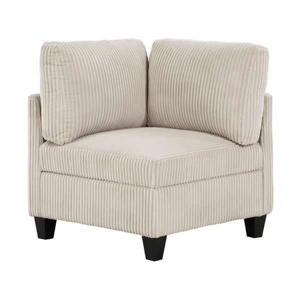 English Elm Modern Armless Chair with Hidden Storage Corduroy Upholstery Modular Accent Seat for Living Rooms Beige 28.5 L x 29 W x 20.5 H B011P206263