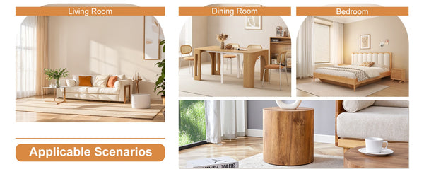 English Elm The Stylish Cylindrical Table - Versatile Coffee Table, Dining Surface, Or Compact Workbench Design W1151P200298-GIGA