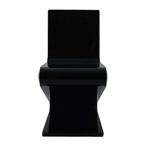 English Elm Iris Black Acrylic Z-Chair — Modern Glam Solid Seat & Back, Sleek Z-Design Accent Seating for Home 94 B2740P368964