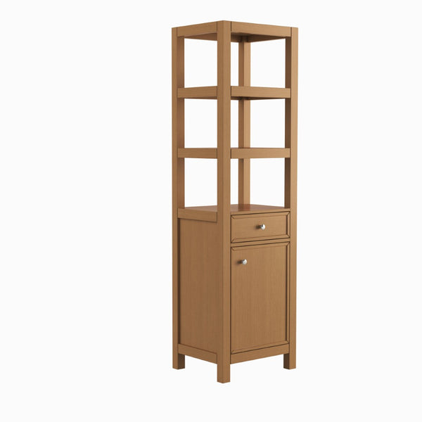 English Elm 20" Oak Finish Freestanding Bathroom Tower Cabinet with Soft Close Door and Drawer T3785P442242