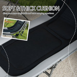 English Elm Outsunny Camping Cot For Adults - Heavy-Duty Folding Bed With Cushions, Adjustable Lounger & 400 Lbs Capacity W2225P200559-GIGA