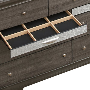 English Elm Madrid 6-Drawer Chest with Felt-Lined Full-Extension Drawers, Modern Laminate Wood Grain Finish Gray 43 L x 66 W x 20 H B078P285997