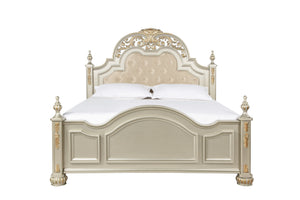 English Elm Lyon Elegant Queen Bed In Warm Silver Champagne With Plush Upholstery & Timeless Craftsmanship B078S00600