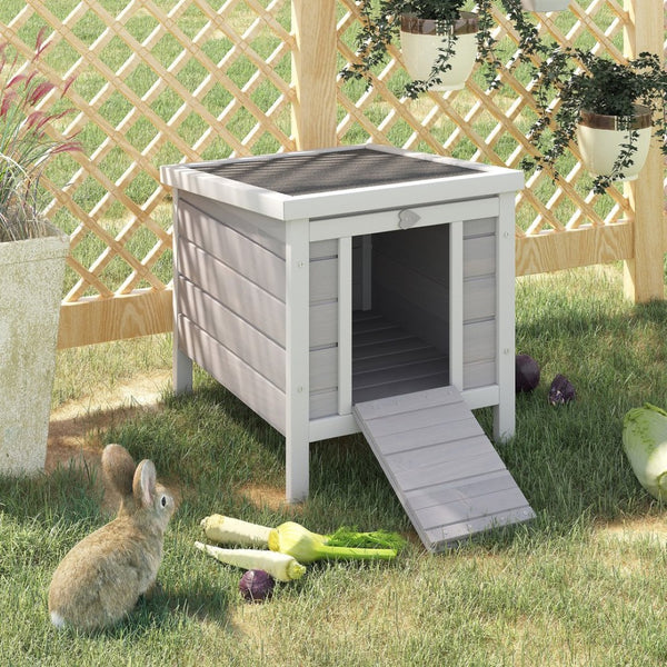 English Elm Pawhut Outdoor Wooden Rabbit Hutch Waterproof Roof Raised Floor Small Pet Shelter W2225P173739