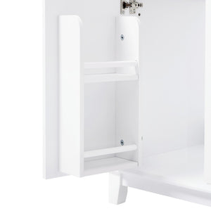 English Elm [video] 60 Inch Freestanding Bathroom Vanity Dual Resin Sinks Soft Close White Cabinet N759S351759K