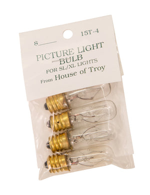 House Of Troy 15 Watt T4 Bulbs - Pack Of 4 High-quality Bulbs For Slim-line Incandescent Picture Lights & More   15t4-bag