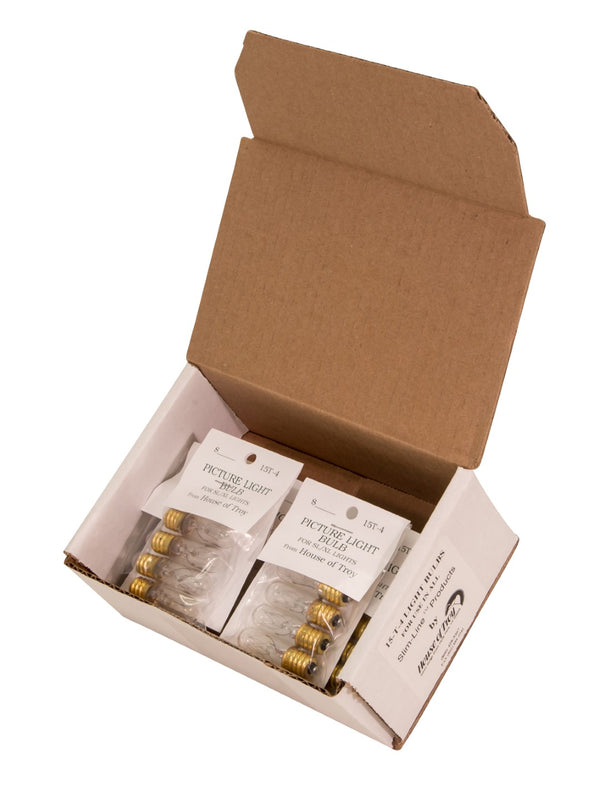 House Of Troy 15 Watt T4 Bulbs - Pack Of 4 High-quality Bulbs For Slim-line Incandescent Picture Lights & More   15t4-box