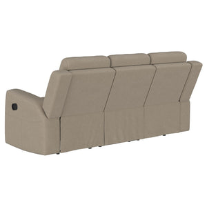 English Elm Slater Faux Leather Reclining Sofa Set with Console Cupholders for Media Rooms B062S01806