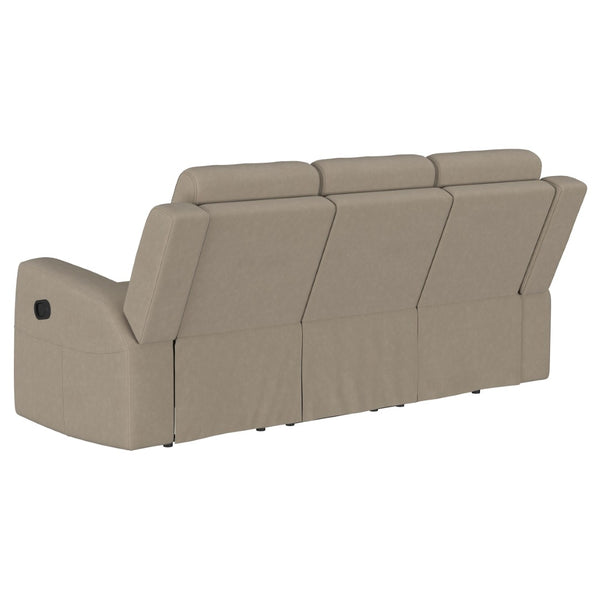 English Elm Slater Faux Leather Reclining Sofa Set with Console Cupholders for Media Rooms B062S01806