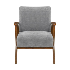 English Elm Contemporary Plush Chenille Accent Chair with Pocket Coil Support, Dacron Foam Cushion, 300lb Capacity Chestnut,Gray 35 L x 27.5 W x 18 H B011P347864