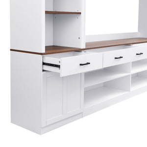 English Elm Tv Stand - Stylish Farmhouse Entertainment Unit For Tvs Up To 70", Ample Storage & Wine Racks N721P249238K-GIGA