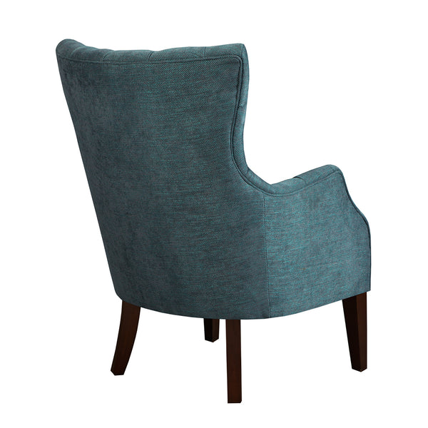 JLA Home Madison Park - Button Tufted Wing Chair with Herringbone Upholstery, Flared Wings, Tapered Legs, Supportive Comfort FPF18-0403