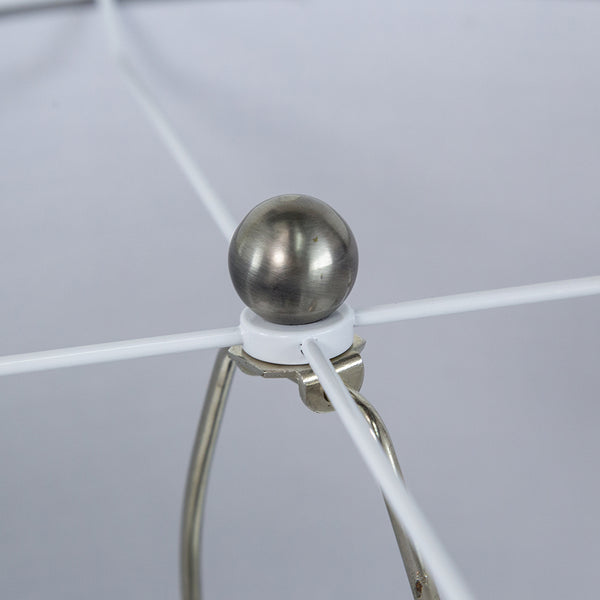 English Elm 16x16x23.5" Gray and Silver Brushed Table Lamp with Drum Shade, Iron & Mango Wood Base, Modern Bedside Accent W2078P399250