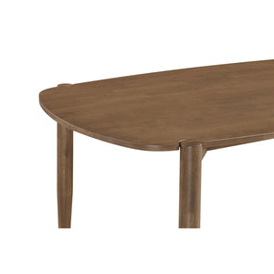 English Elm Whisten Modern Walnut Solid Wood Dining Table with Organic Curves, Rounded Sides & Tapered Legs, 63" B062P354065