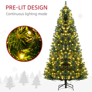 English Elm Homcom 7.5' Douglas Fir Prelit Christmas Tree With 500 Leds, Realistic Branches, Easy Setup & Storage W2225P249691