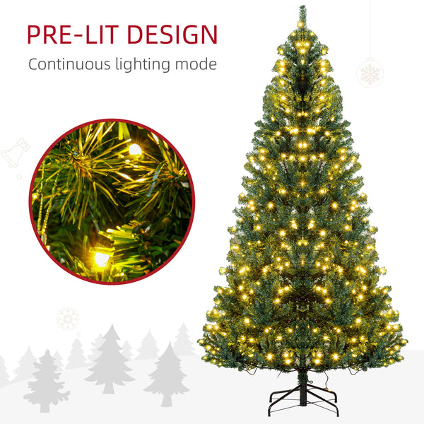 English Elm Homcom 7.5' Douglas Fir Prelit Christmas Tree With 500 Leds, Realistic Branches, Easy Setup & Storage W2225P249691