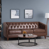 Christopher Knight Home® - Noble House - - Mirod 81'' Pu Sofa,Tufted Back,Solid Wood Legs,Living Room And Study