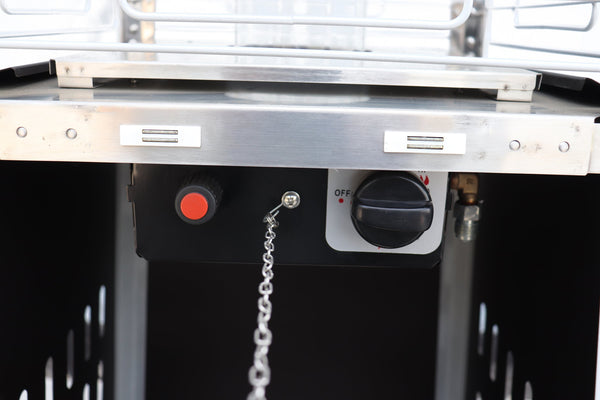 English Elm Mocha Commercial Grade Propane Patio Heater – Stainless Steel, Wide Heat Radius, Safety Shutoff, Wheels B120P218103