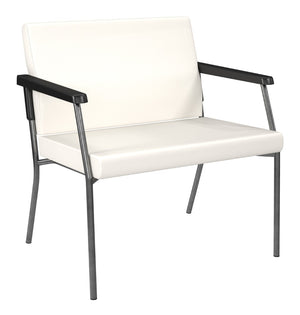 OSP Home Furnishings Bariatric Big and Tall Guest Chair with Reinforced Metal Frame for Waiting Rooms Snow BC9603-R101