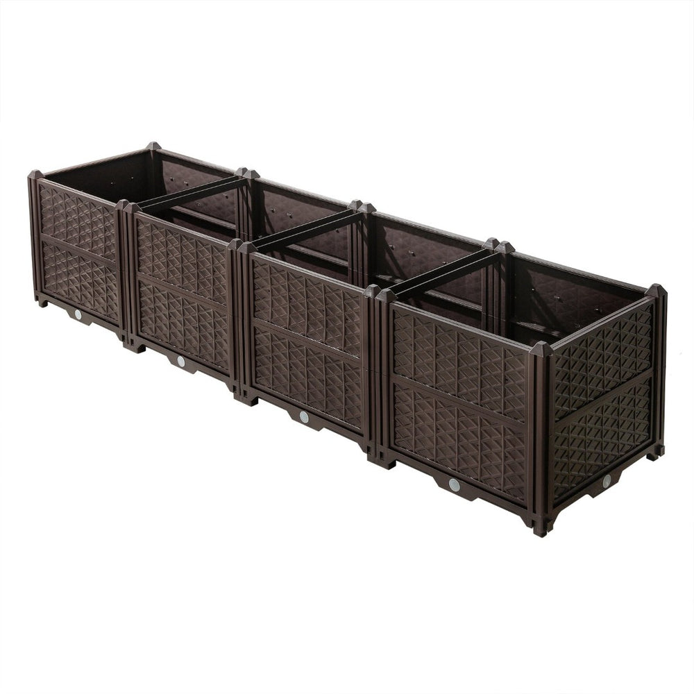 English Elm New Interlocking Polypropylene Patio Floor Tiles 44 Piece Set for Balcony Poolside Use W3022P251861