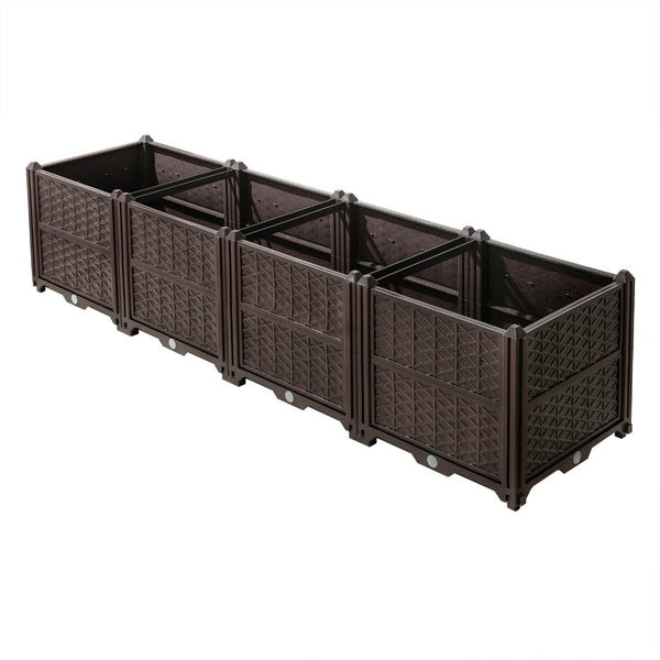 English Elm New Interlocking Polypropylene Patio Floor Tiles 44 Piece Set for Balcony Poolside Use W3022P251861