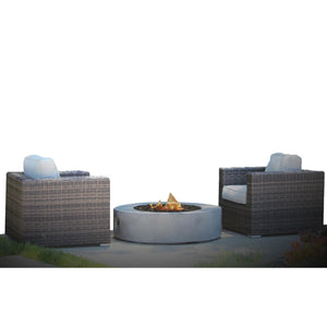 English Elm Fully Assembled Patio Conversation Set For 2 With Fire Pit & Plush Cushions – Perfect For Cozy Moments! B120S00143