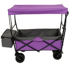 English Elm 480lbs Foldable All-terrain Wagon with Canopy Mosquito Net for Camping Outdoor W2932P253226
