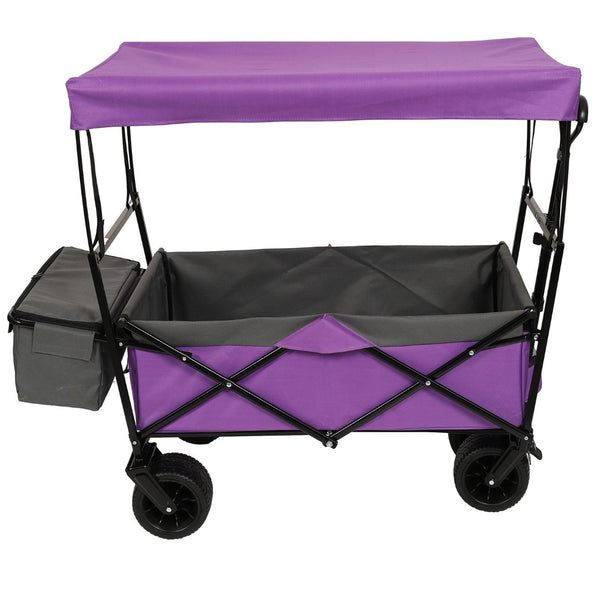 English Elm 480lbs Foldable All-terrain Wagon with Canopy Mosquito Net for Camping Outdoor W2932P253226