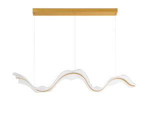 Sunpan ALUN Chandelier: Elegant Coastal-Inspired Lighting with Brushed Gold Accents for Modern Interiors 112241