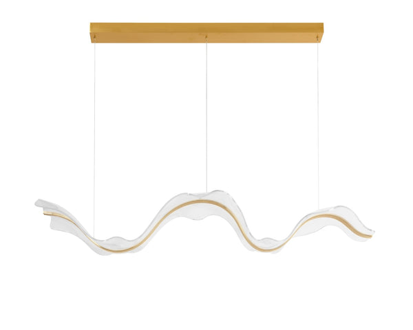 Sunpan ALUN Chandelier: Elegant Coastal-Inspired Lighting with Brushed Gold Accents for Modern Interiors 112241