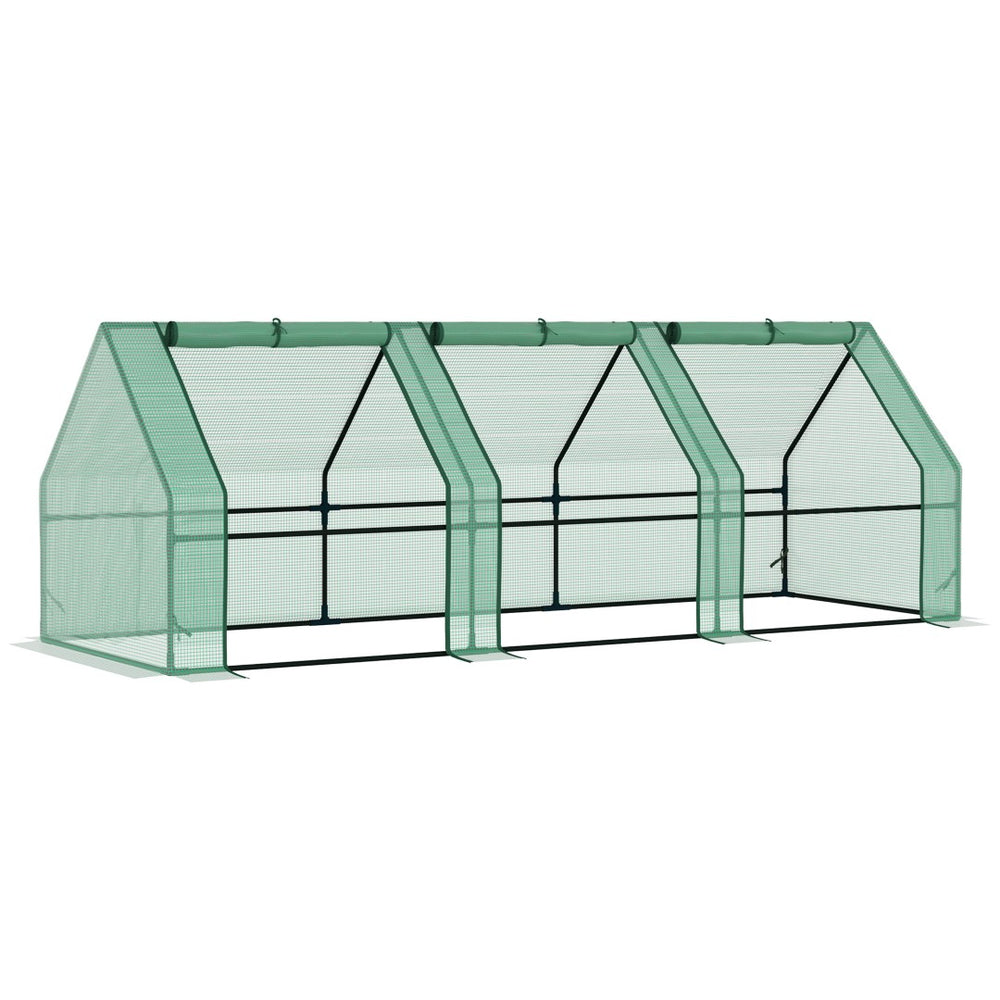 English Elm Outsunny Walk-in Tunnel Greenhouse Outdoor Steel Frame Uv Pe Cover Garden Shelter W2225P200369