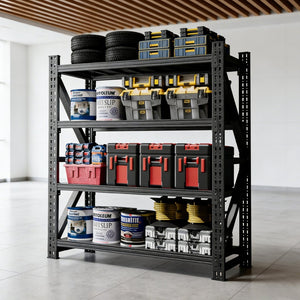 English Elm Heavy Gauge Steel Industrial Shelving Unit 4000lb Garage Warehouse Storage Rack T2398P480397