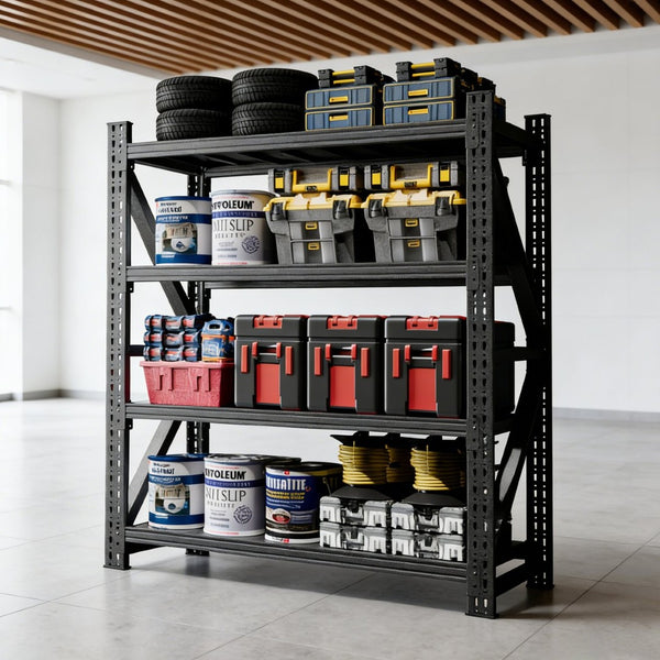 English Elm Heavy Gauge Steel Industrial Shelving Unit 4000lb Garage Warehouse Storage Rack T2398P480397