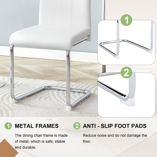 English Elm A Set of 2 Glam Faux Alligator Pvc Barstools with Crystal Buckle Detail White W1512P491855