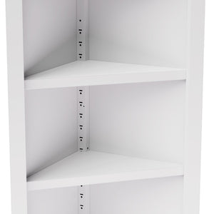 English Elm 71" Tall Corner Cabinet Steel Frame 5 Tier Adjustable Shelving Pantry Bathroom Storage T2398P442670