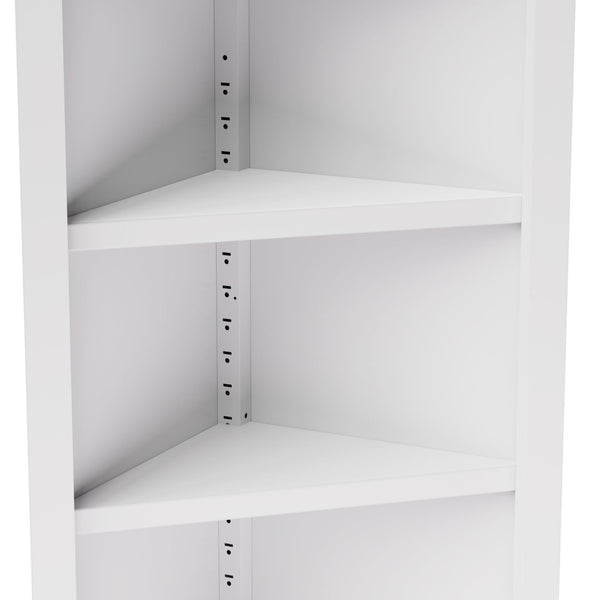 English Elm 71" Tall Corner Cabinet Steel Frame 5 Tier Adjustable Shelving Pantry Bathroom Storage T2398P442670