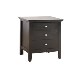 English Elm Chic Black 3-Drawer Nightstand 26"H x 24"W x 18"D — Durable Particleboard, Sleek Modern Casual Accent for Bedroom Storage B078118400