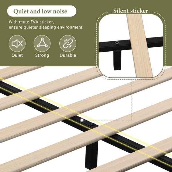 English Elm Christopher Knight Home® - California Upholstered King Platform Bed with Wingback Headboard, Beige Fabric, Sturdy Slats, Silent Support N757P332189B