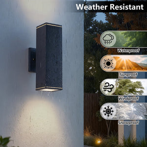 English Elm 12in Matte Black Aluminum Outdoor Wall Sconces up Down Lighting for Porch Patio Set of 4 W2312P416010