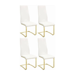 English Elm Set Of 4 Modern Leatherette Dining Chairs With Gold Legs - Chic Comfort For Stylish Spaces! B016P224737-GIGA