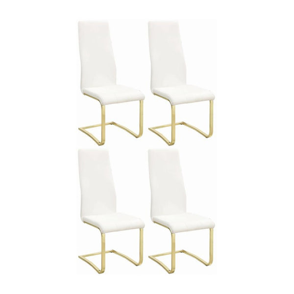 English Elm Set Of 4 Modern Leatherette Dining Chairs With Gold Legs - Chic Comfort For Stylish Spaces! B016P224737-GIGA