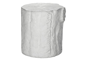 English Elm Accent Tree Stump Round Side Table Sculptural White Magnesium Oxide Indoor Outdoor B2710P461669