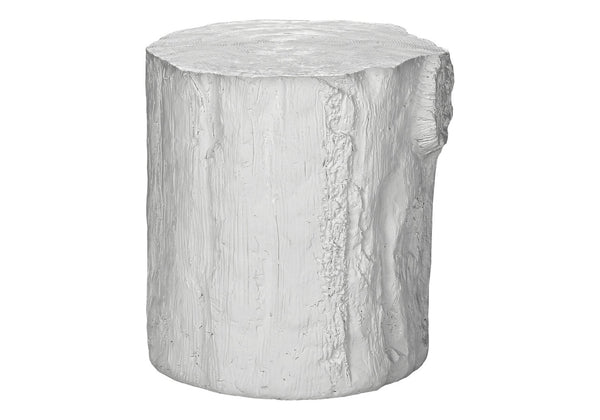 English Elm Accent Tree Stump Round Side Table Sculptural White Magnesium Oxide Indoor Outdoor B2710P461669