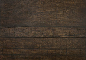 English Elm Rustic Longview Full Bed with Planked Panel Headboard and Low Profile Footboard, Birch Veneer Finish Dark Brown 61.25 L x 40.5 W x 5.5 H B011S01253