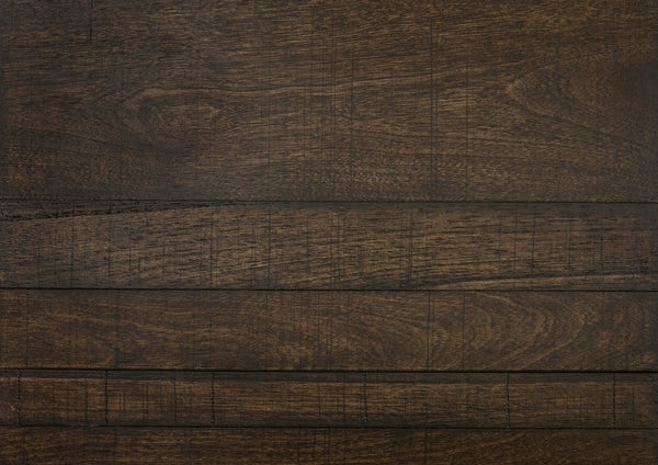 English Elm Rustic Longview Full Bed with Planked Panel Headboard and Low Profile Footboard, Birch Veneer Finish Dark Brown 61.25 L x 40.5 W x 5.5 H B011S01253