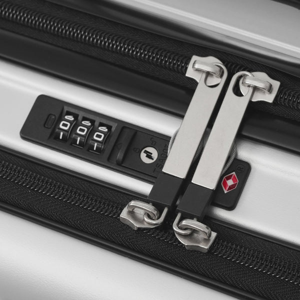 English Elm Luggage 5 Piece Hardside Abs Set with Front Access Carry on and Tsa Spinner Wheels Silver N732P391579D