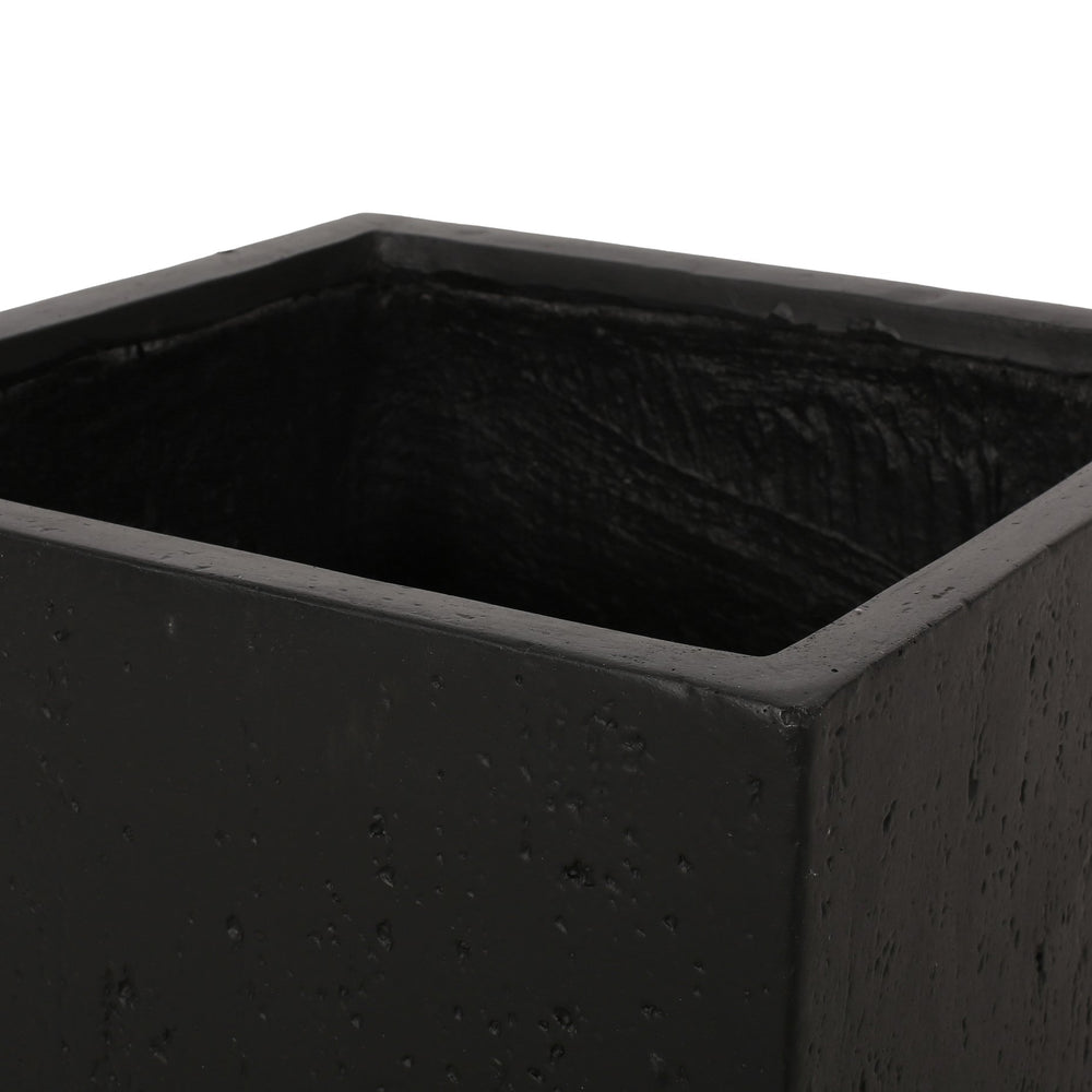 English Elm Christopher Knight Home® - ELLA Modern Cast Stone Planter Box — Square Magnesium Oxide Design, Durable Outdoor Accent for Patio Gardens Black 70628.00BLK