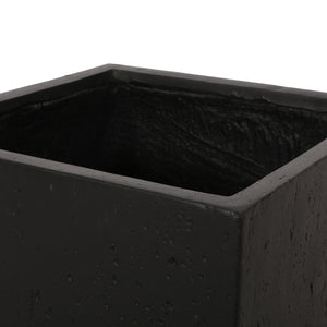 English Elm Christopher Knight Home® - ELLA Modern Cast Stone Planter Box — Square Magnesium Oxide Design, Durable Outdoor Accent for Patio Gardens Black 70628.00BLK