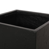 Christopher Knight Home® - Noble House - Ella Outdoor Modern Large Cast Stone Square Planter, Black